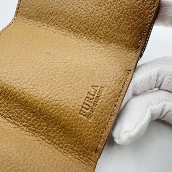 Furla Bi Fold Wallet Men Tan Authentic Leather - Picture 6 of 7